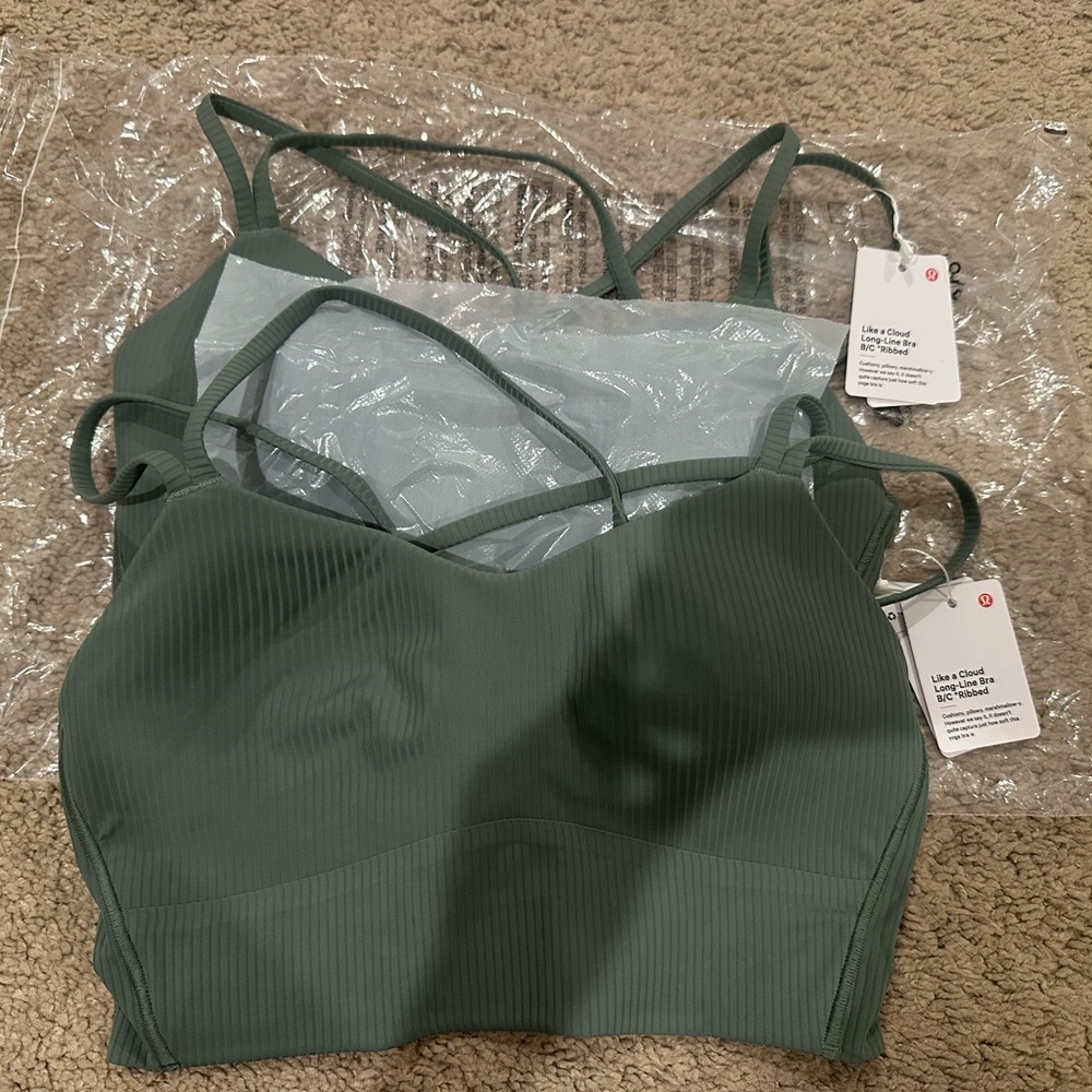 “New Take All”Lululemon Green Ribbed Bralette size6